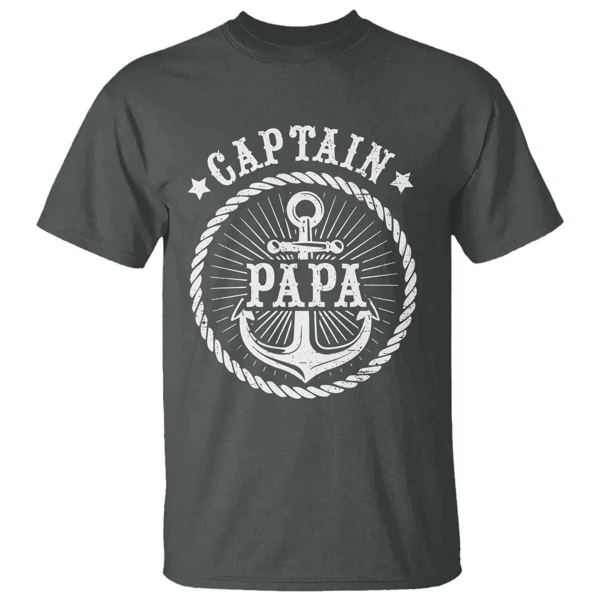 Captain Papa T Shirt Lake Sailor Boating TS09 Dark Heather Print Your Wear