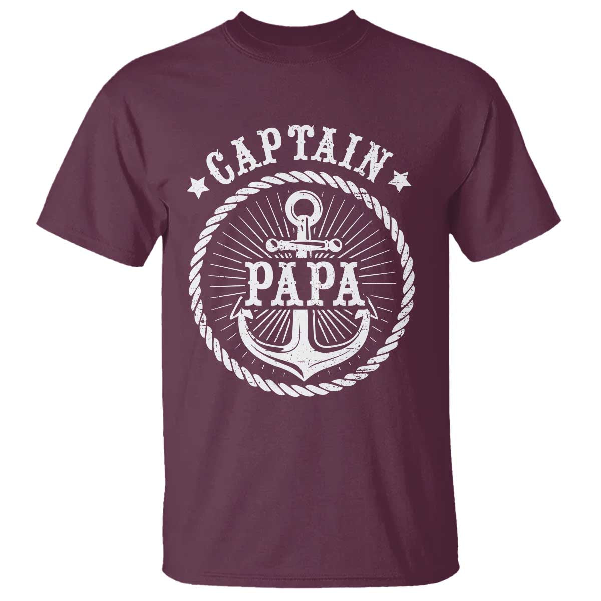 Captain Papa T Shirt Lake Sailor Boating TS09 Maroon Print Your Wear