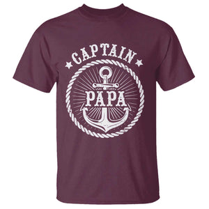 Captain Papa T Shirt Lake Sailor Boating TS09 Maroon Print Your Wear