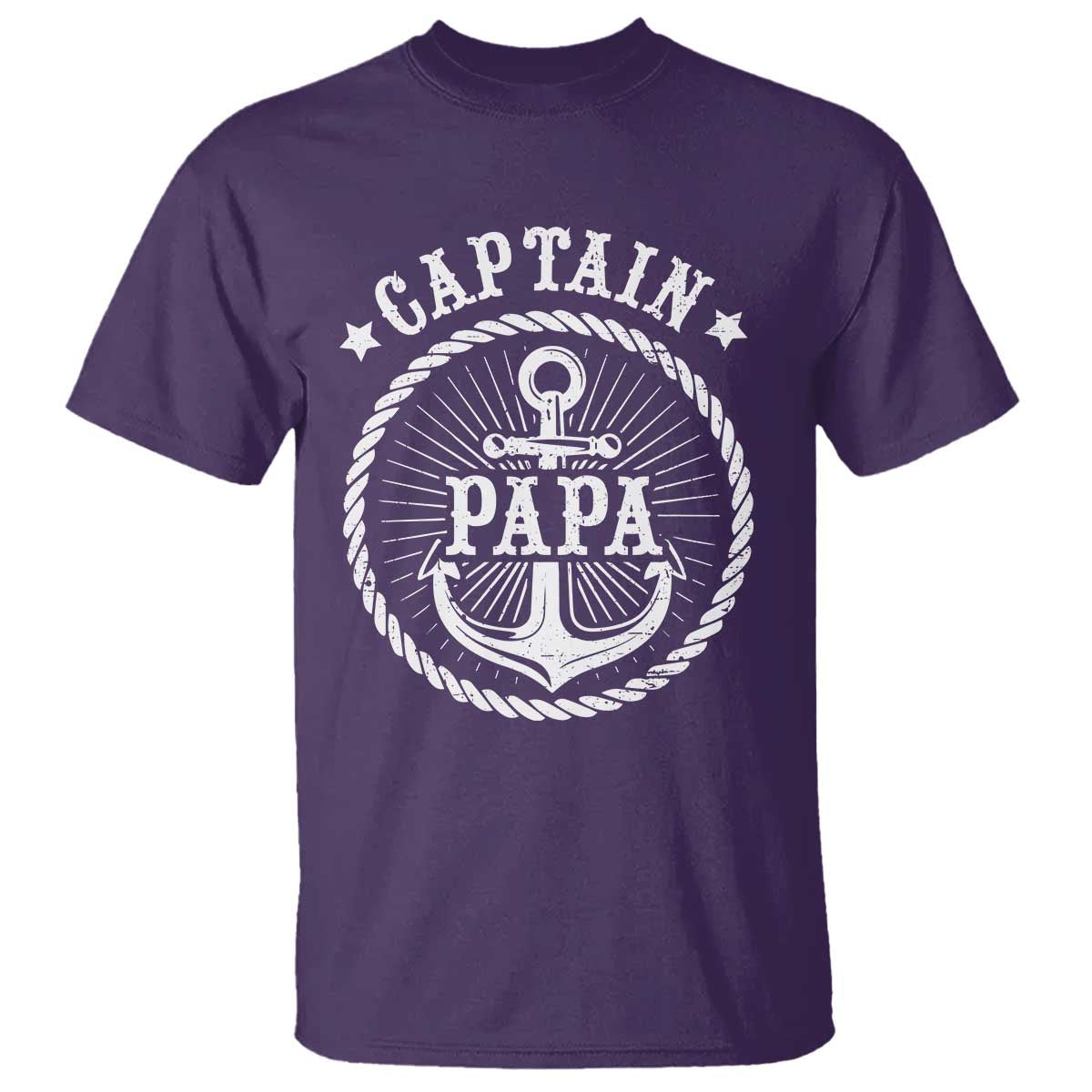Captain Papa T Shirt Lake Sailor Boating TS09 Purple Print Your Wear