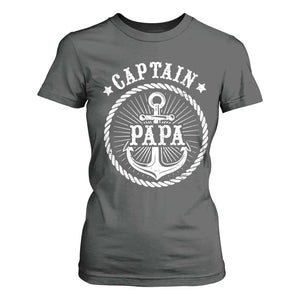 Captain Papa T Shirt For Women Lake Sailor Boating TS09 Dark Heather Print Your Wear