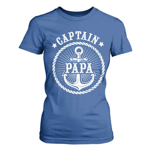 Captain Papa T Shirt For Women Lake Sailor Boating TS09 Royal Blue Print Your Wear