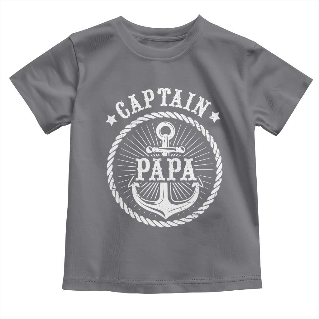 Captain Papa Toddler T Shirt Lake Sailor Boating TS09 Charcoal Print Your Wear