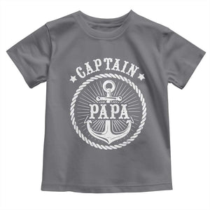 Captain Papa Toddler T Shirt Lake Sailor Boating TS09 Charcoal Print Your Wear