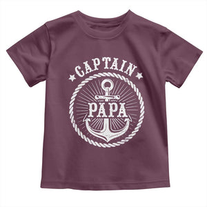 Captain Papa Toddler T Shirt Lake Sailor Boating TS09 Maroon Print Your Wear