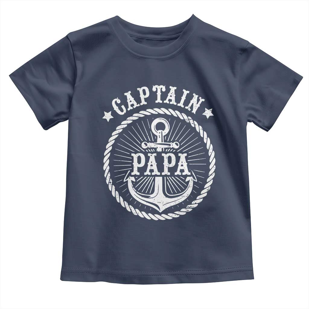 Captain Papa Toddler T Shirt Lake Sailor Boating TS09 Navy Print Your Wear