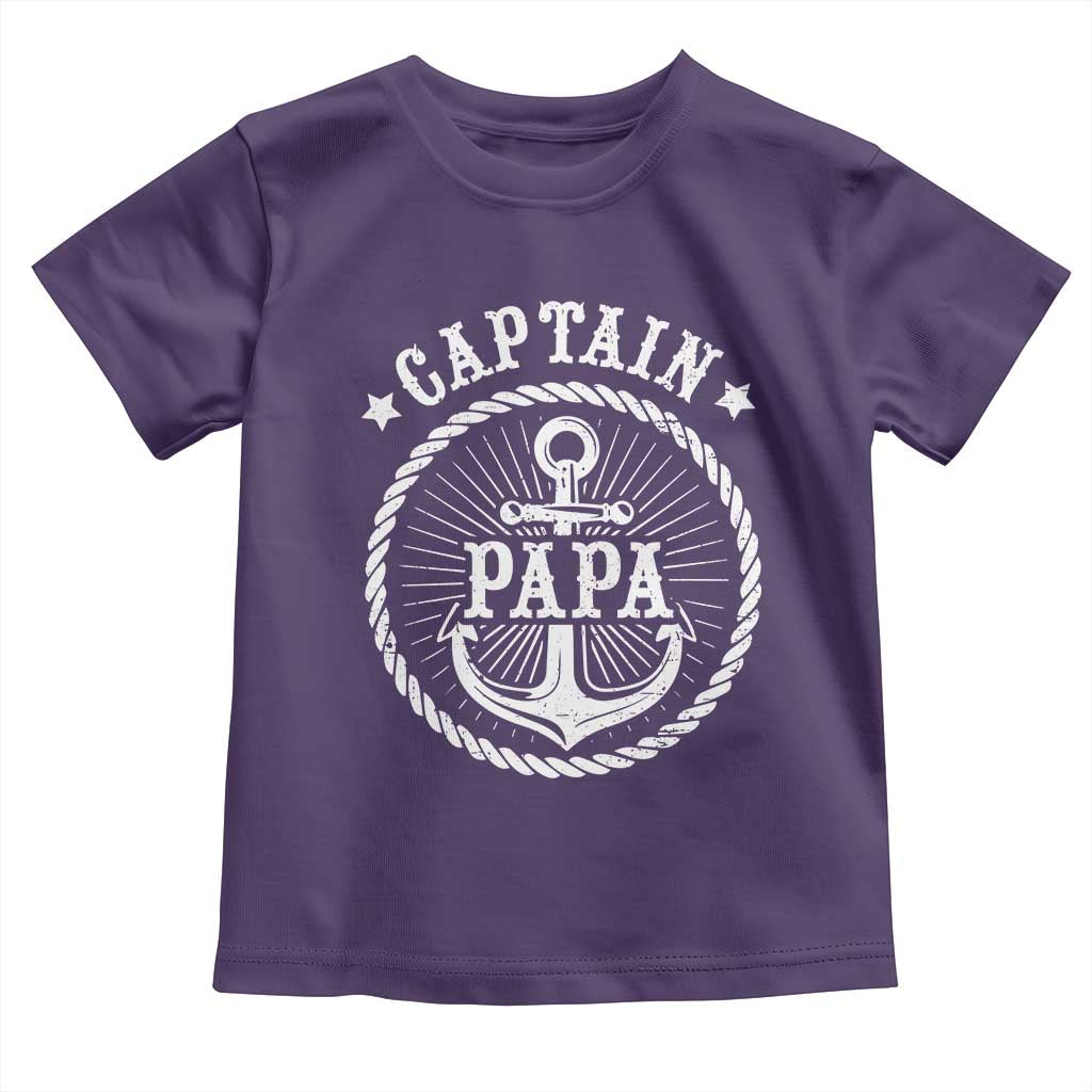 Captain Papa Toddler T Shirt Lake Sailor Boating TS09 Purple Print Your Wear