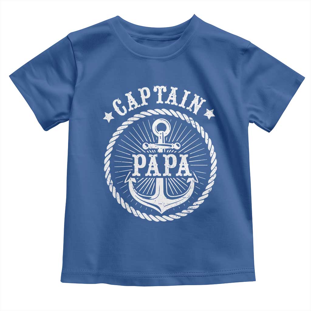 Captain Papa Toddler T Shirt Lake Sailor Boating TS09 Royal Blue Print Your Wear