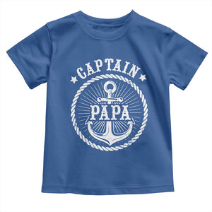 Captain Papa Toddler T Shirt Lake Sailor Boating TS09 Royal Blue Print Your Wear