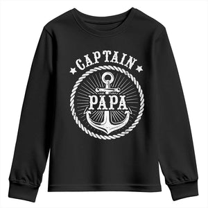 Captain Papa Youth Sweatshirt Lake Sailor Boating TS09 Black Print Your Wear
