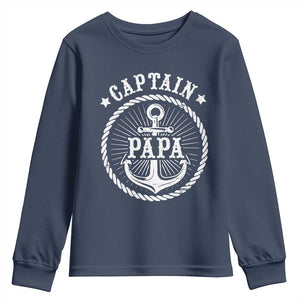 Captain Papa Youth Sweatshirt Lake Sailor Boating TS09 Navy Print Your Wear