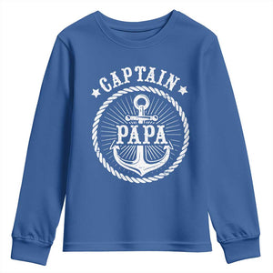 Captain Papa Youth Sweatshirt Lake Sailor Boating TS09 Royal Blue Print Your Wear