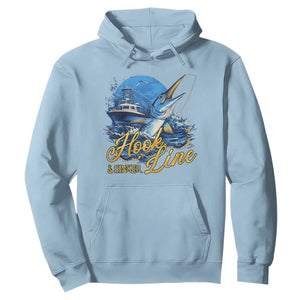 Fishing Boat Hoodie Hook Line and Sinker TS09 Light Blue Print Your Wear