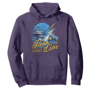 Fishing Boat Hoodie Hook Line and Sinker TS09 Purple Print Your Wear