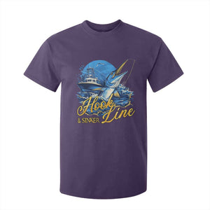 Fishing Boat T Shirt For Kid Hook Line and Sinker TS09 Purple Print Your Wear
