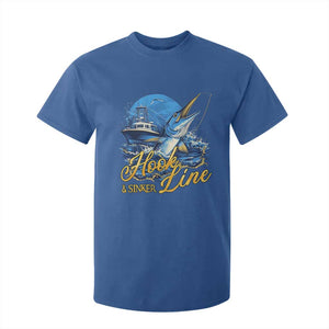 Fishing Boat T Shirt For Kid Hook Line and Sinker TS09 Royal Blue Print Your Wear