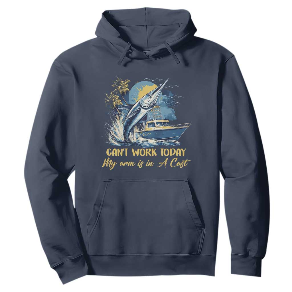 Fishing Boat Hoodie Fish More Worry Less TS09 Navy Print Your Wear