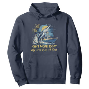 Fishing Boat Hoodie Fish More Worry Less TS09 Navy Print Your Wear