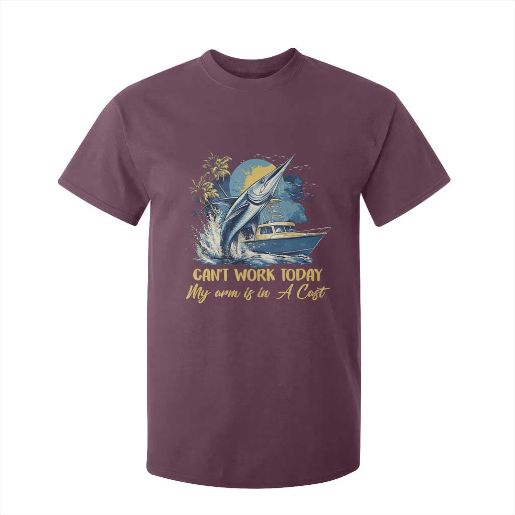 Fishing Boat T Shirt For Kid Fish More Worry Less TS09 Maroon Print Your Wear
