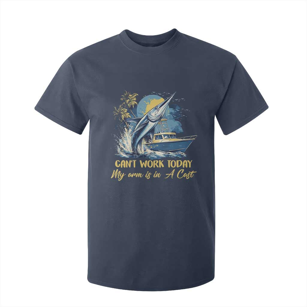 Fishing Boat T Shirt For Kid Fish More Worry Less TS09 Navy Print Your Wear