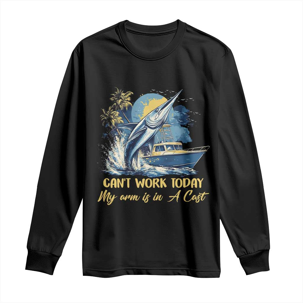 Fishing Boat Long Sleeve Shirt Fish More Worry Less TS09 Black Print Your Wear