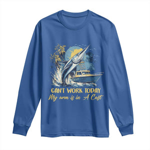 Fishing Boat Long Sleeve Shirt Fish More Worry Less TS09 Royal Blue Print Your Wear