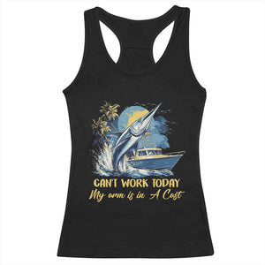 Fishing Boat Racerback Tank Top Fish More Worry Less TS09 Black Print Your Wear