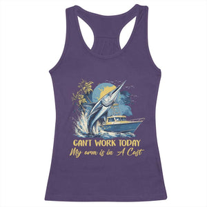 Fishing Boat Racerback Tank Top Fish More Worry Less TS09 Purple Print Your Wear