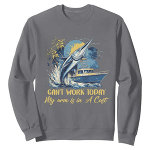 Fishing Boat Sweatshirt Fish More Worry Less TS09 Charcoal Print Your Wear