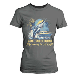 Fishing Boat T Shirt For Women Fish More Worry Less TS09 Dark Heather Print Your Wear