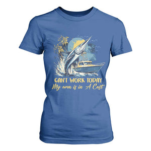 Fishing Boat T Shirt For Women Fish More Worry Less TS09 Royal Blue Print Your Wear