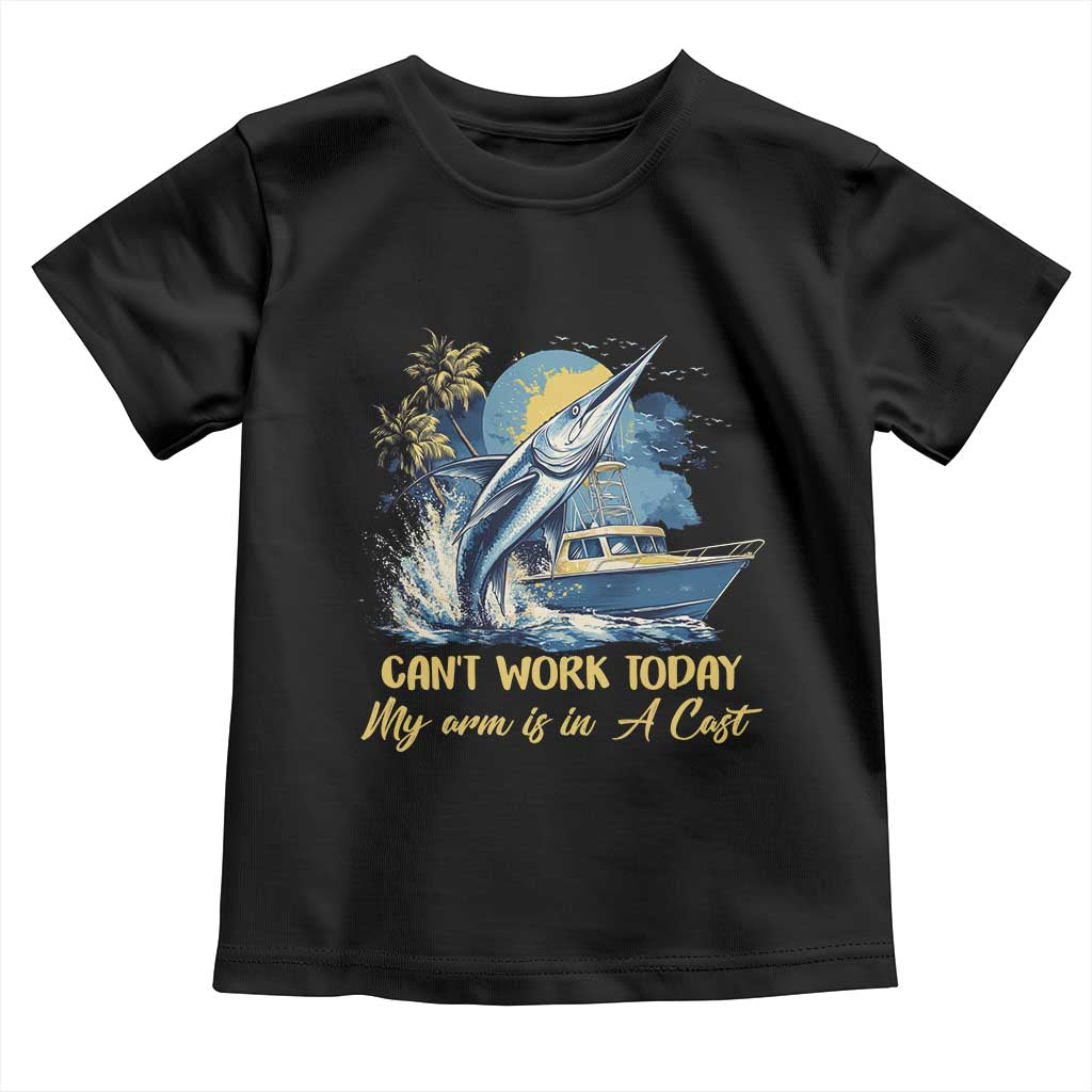 Fishing Boat Toddler T Shirt Fish More Worry Less TS09 Black Print Your Wear