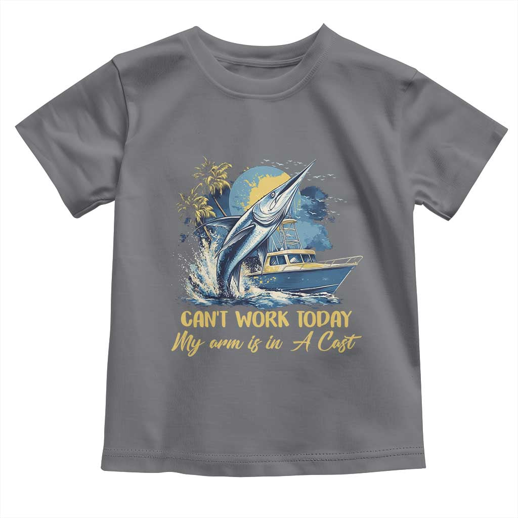 Fishing Boat Toddler T Shirt Fish More Worry Less TS09 Charcoal Print Your Wear