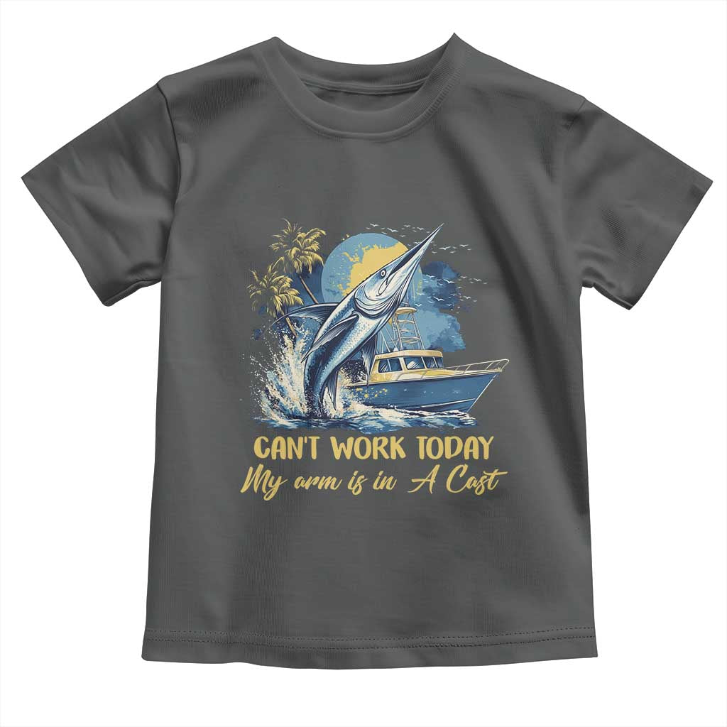 Fishing Boat Toddler T Shirt Fish More Worry Less TS09 Dark Heather Print Your Wear