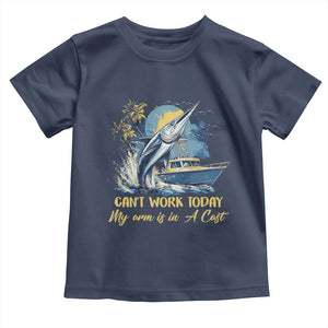 Fishing Boat Toddler T Shirt Fish More Worry Less TS09 Navy Print Your Wear