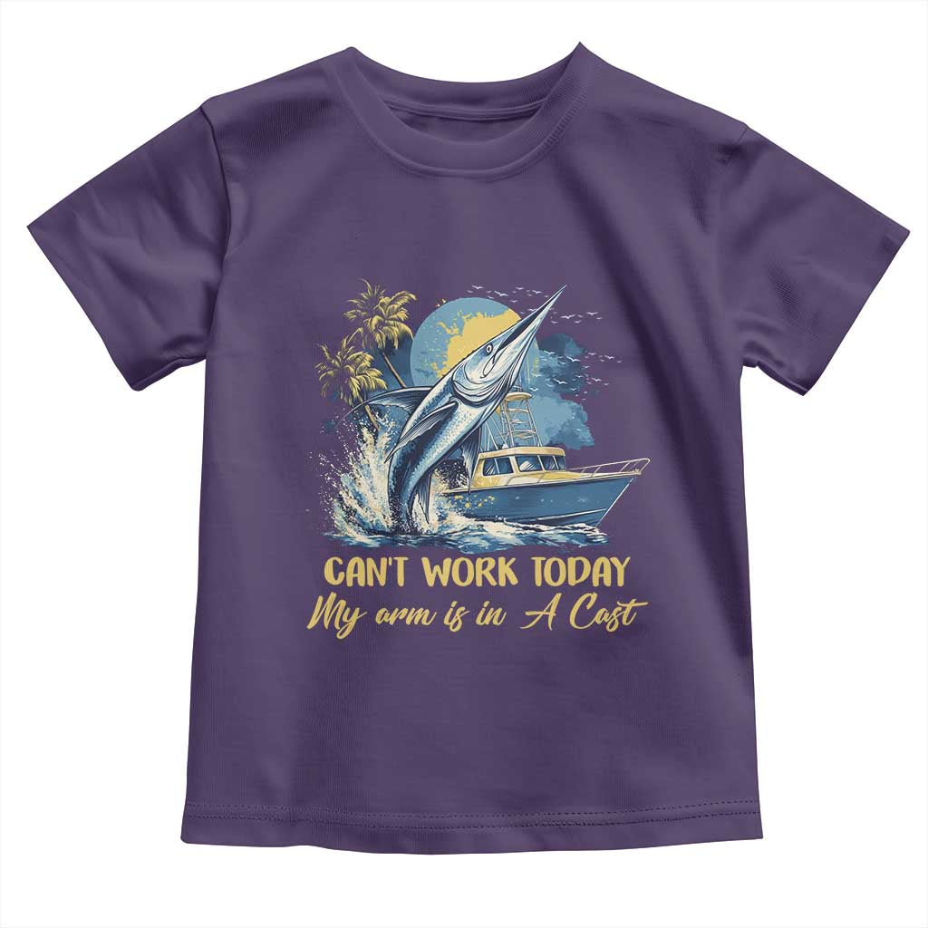 Fishing Boat Toddler T Shirt Fish More Worry Less TS09 Purple Print Your Wear