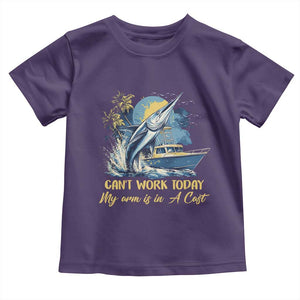 Fishing Boat Toddler T Shirt Fish More Worry Less TS09 Purple Print Your Wear