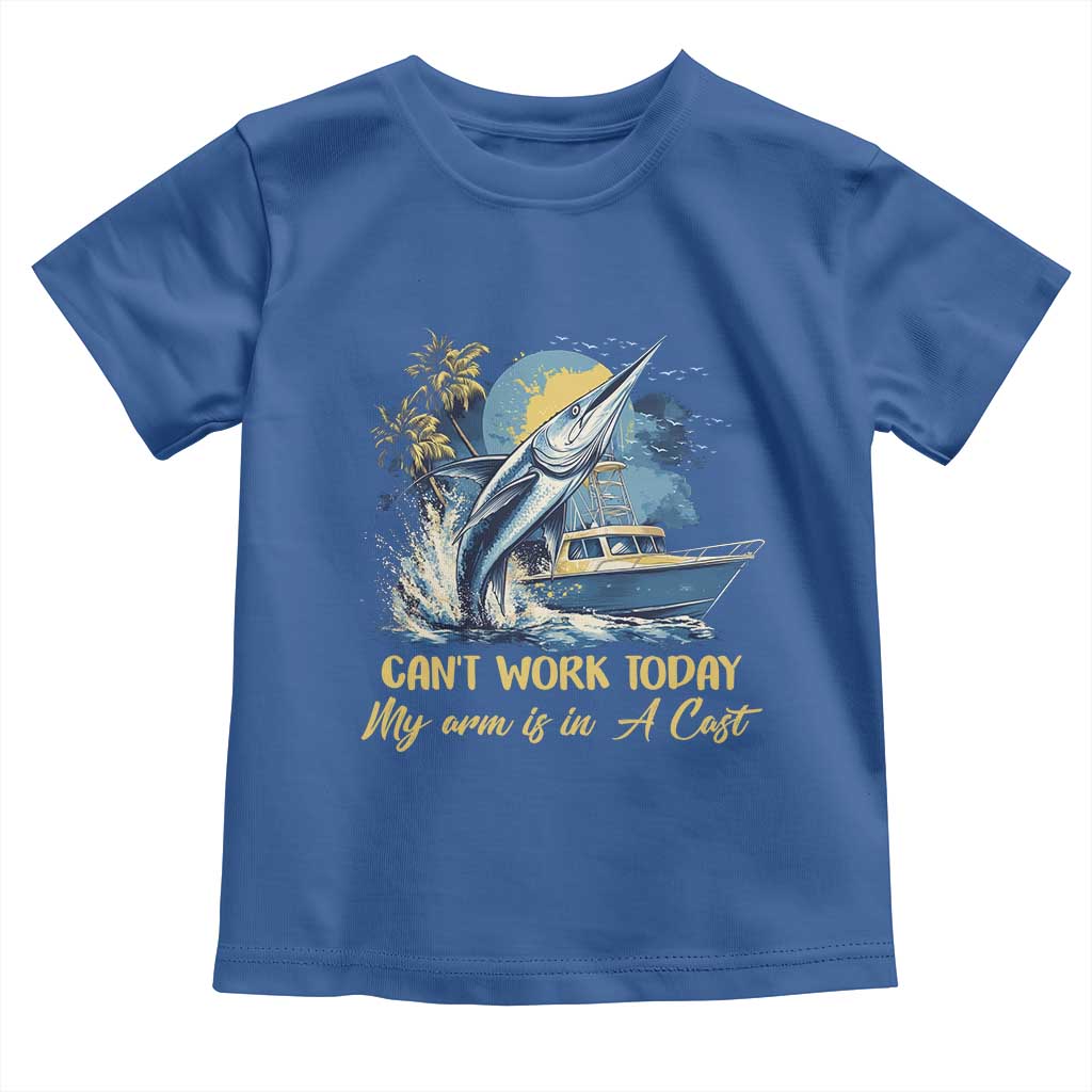Fishing Boat Toddler T Shirt Fish More Worry Less TS09 Royal Blue Print Your Wear