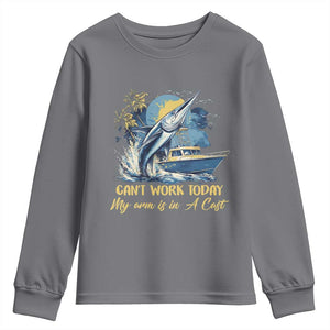 Fishing Boat Youth Sweatshirt Fish More Worry Less TS09 Charcoal Print Your Wear