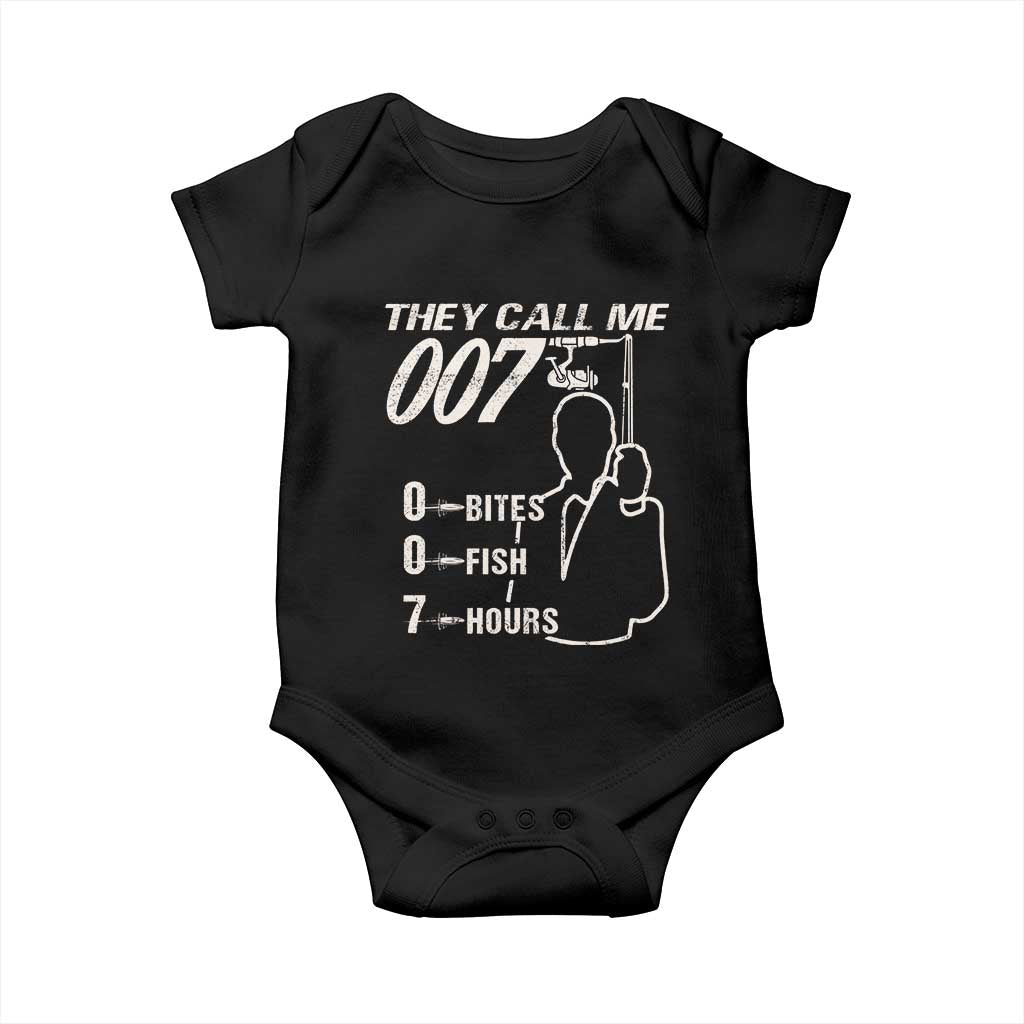 Funny Fishing Baby Onesie They Call Me 007 Fisherman TS09 Black Print Your Wear