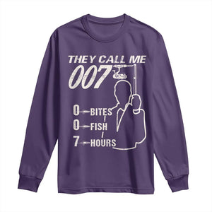 Funny Fishing Long Sleeve Shirt They Call Me 007 Fisherman TS09 Purple Print Your Wear