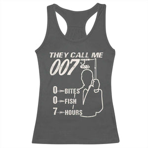 Funny Fishing Racerback Tank Top They Call Me 007 Fisherman TS09 Dark Heather Print Your Wear