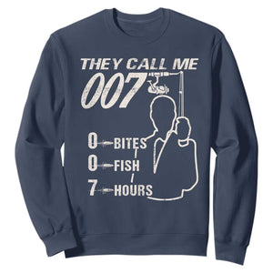 Funny Fishing Sweatshirt They Call Me 007 Fisherman TS09 Navy Print Your Wear