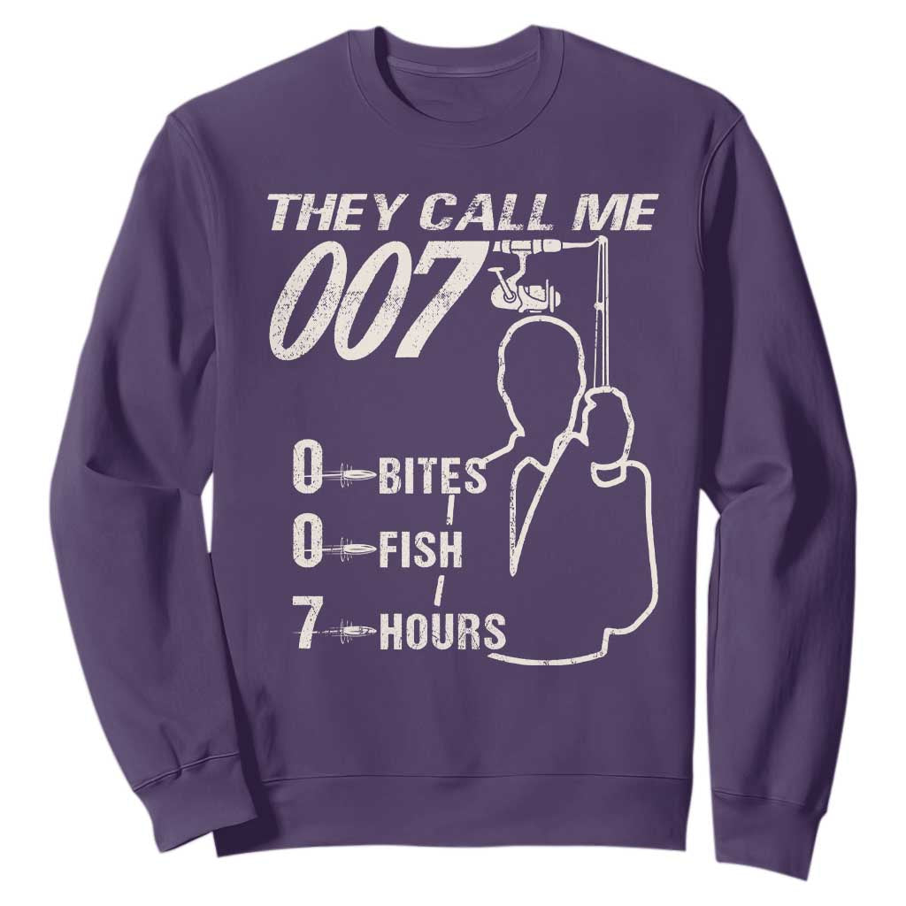 Funny Fishing Sweatshirt They Call Me 007 Fisherman TS09 Purple Print Your Wear