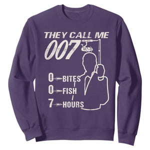 Funny Fishing Sweatshirt They Call Me 007 Fisherman TS09 Purple Print Your Wear