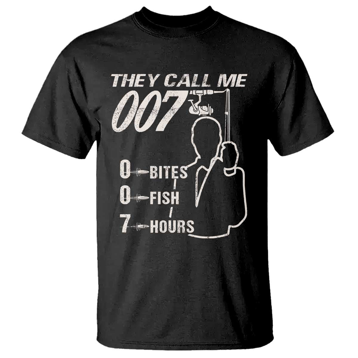 Funny Fishing T Shirt They Call Me 007 Fisherman TS09 Black Print Your Wear
