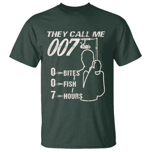 Funny Fishing T Shirt They Call Me 007 Fisherman TS09 Dark Forest Green Print Your Wear