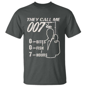 Funny Fishing T Shirt They Call Me 007 Fisherman TS09 Dark Heather Print Your Wear