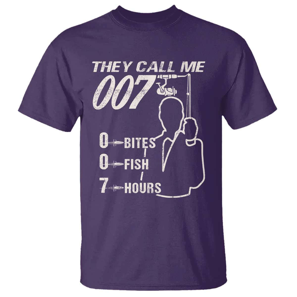 Funny Fishing T Shirt They Call Me 007 Fisherman TS09 Purple Print Your Wear
