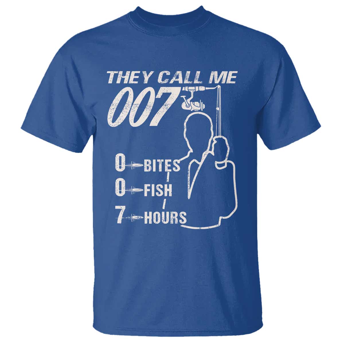 Funny Fishing T Shirt They Call Me 007 Fisherman TS09 Royal Blue Print Your Wear